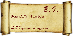 Bognár Izolda névjegykártya